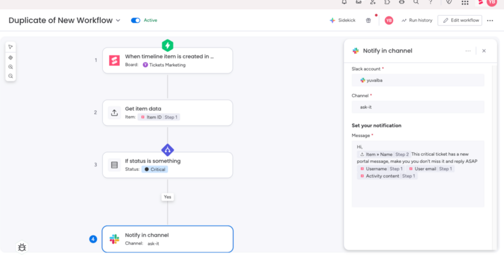  Workflows auslösen durch verschiedene Trigger, z. B. automatische Slack-Benachrichtigungen bei kritischem Status.