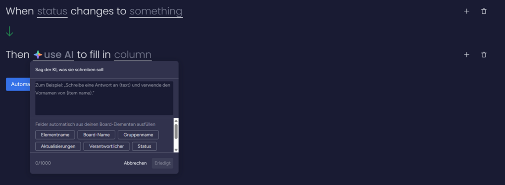 Automatisierte Workflows mit dem monday AI Assistant sparen Zeit und reduzieren Fehler. 