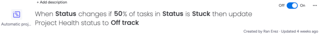 Automatischer Projektstatus