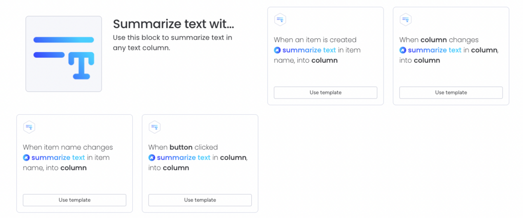 Texte zusammenfassen mit KI Interface Screenshot: Texte zusammenfassen mit KI