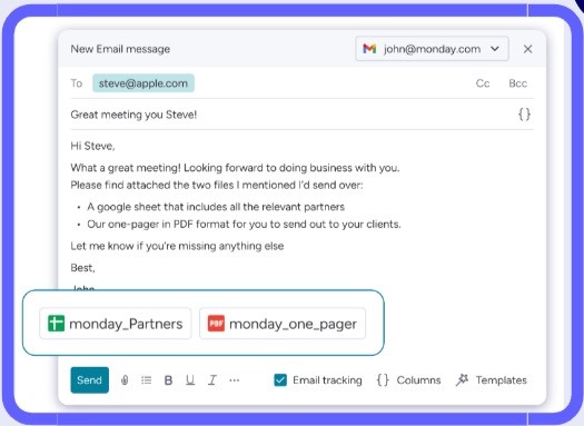 monday.com E-Mail Anhänge